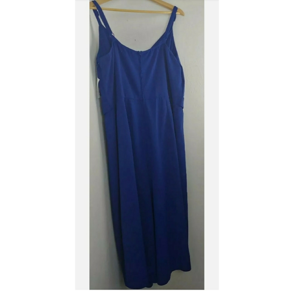 Emerald Sundae belted jumpsuit in blue wide leg - Picture 4 of 10